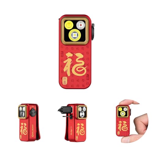 OLIGHT Oclip Pro Rechargeable EDC Clip-on Flashlight, FS Red